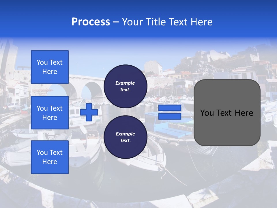 Bright Contrast Effect Of Boats In A Small Harbour In Marseille, France PowerPoint Template
