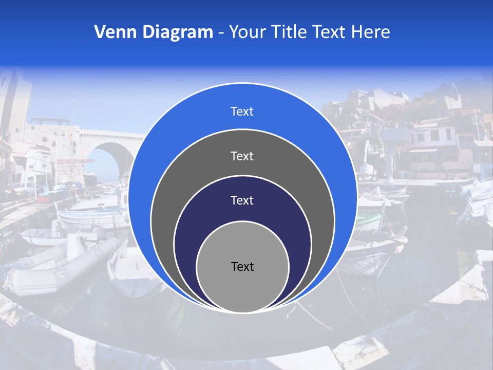 Bright Contrast Effect Of Boats In A Small Harbour In Marseille, France PowerPoint Template