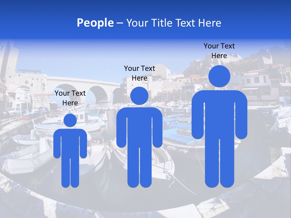 Bright Contrast Effect Of Boats In A Small Harbour In Marseille, France PowerPoint Template