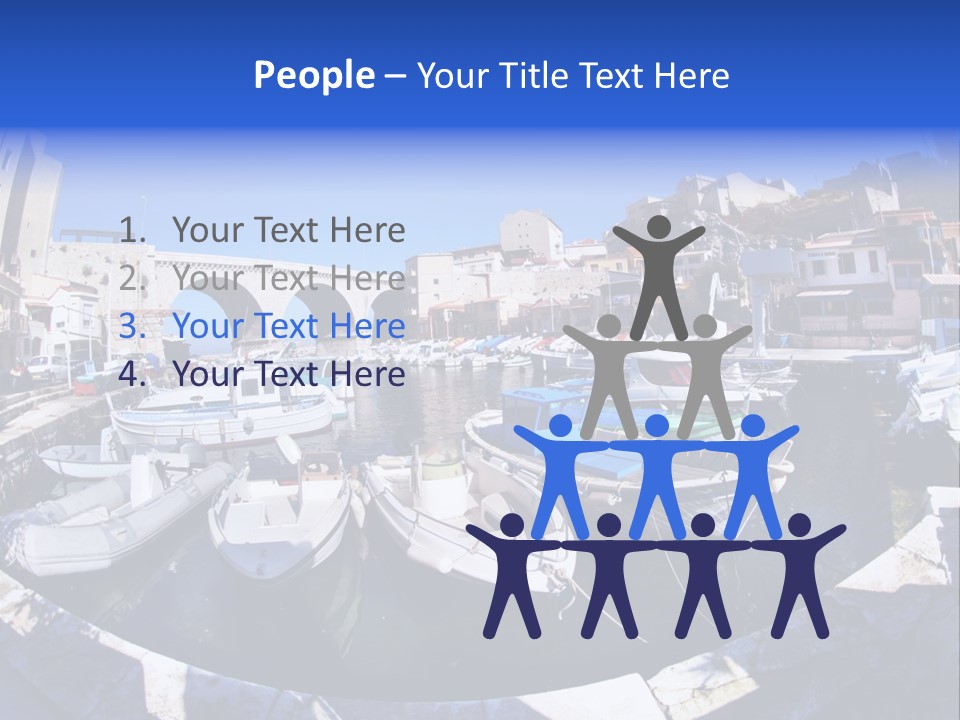 Bright Contrast Effect Of Boats In A Small Harbour In Marseille, France PowerPoint Template