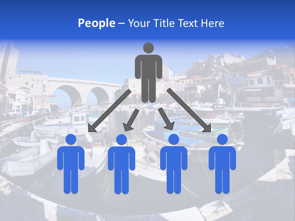 Bright Contrast Effect Of Boats In A Small Harbour In Marseille, France PowerPoint Template