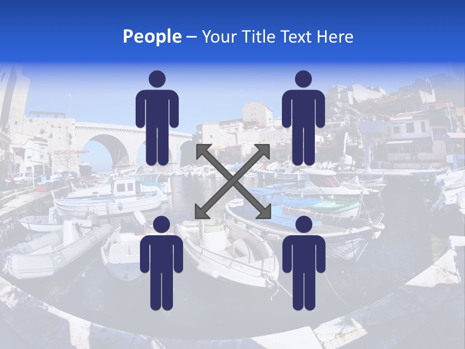 Bright Contrast Effect Of Boats In A Small Harbour In Marseille, France PowerPoint Template