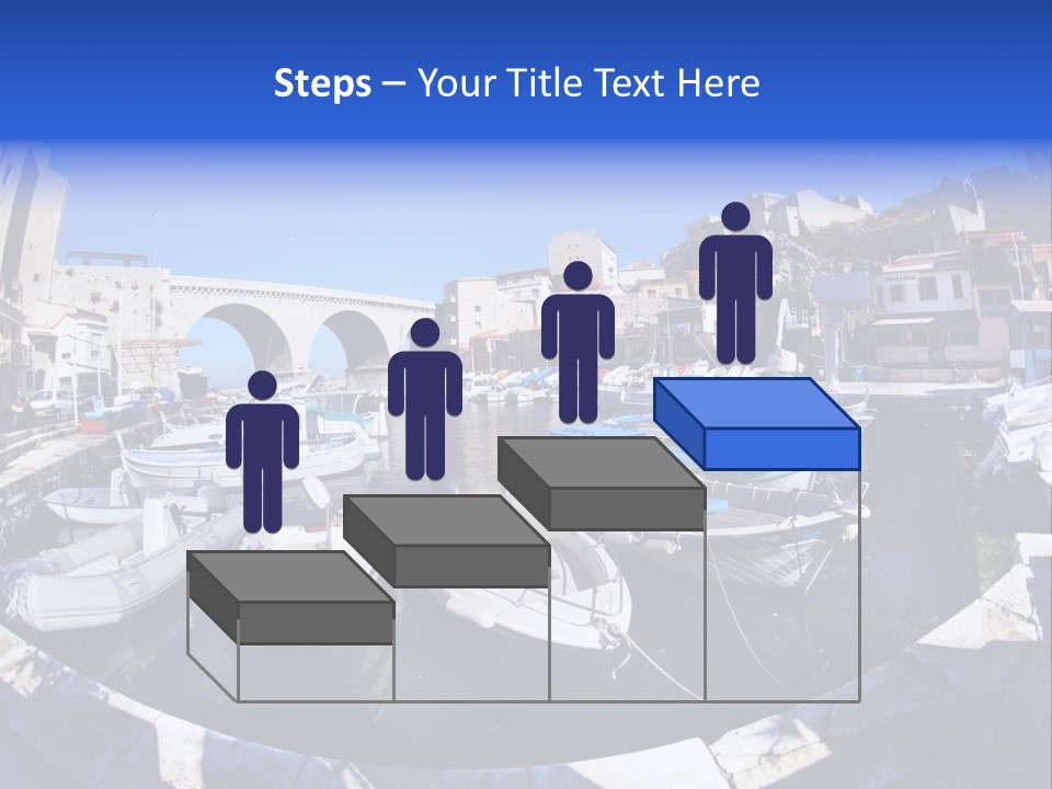 Bright Contrast Effect Of Boats In A Small Harbour In Marseille, France PowerPoint Template