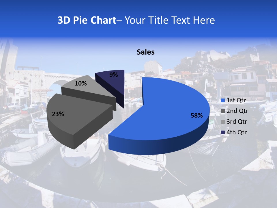 Bright Contrast Effect Of Boats In A Small Harbour In Marseille, France PowerPoint Template