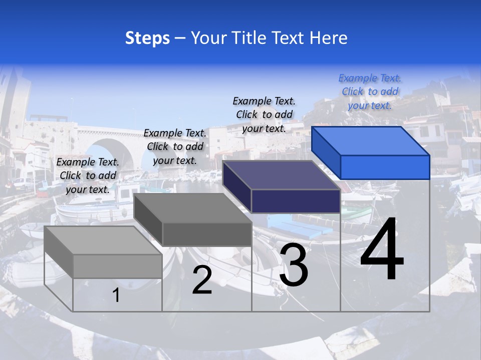 Bright Contrast Effect Of Boats In A Small Harbour In Marseille, France PowerPoint Template