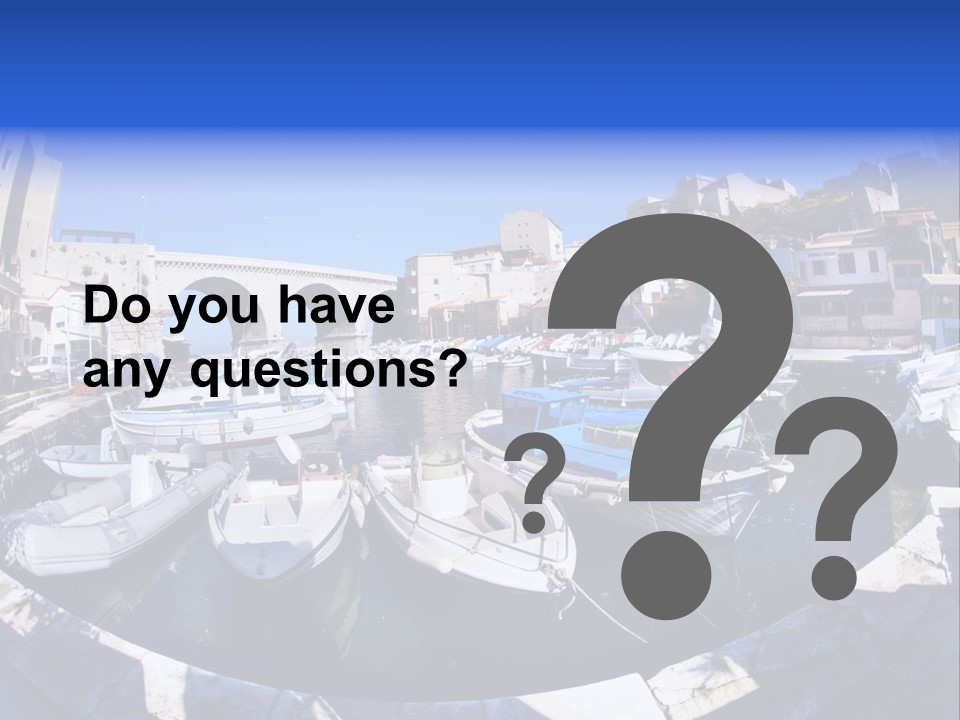 Bright Contrast Effect Of Boats In A Small Harbour In Marseille, France PowerPoint Template