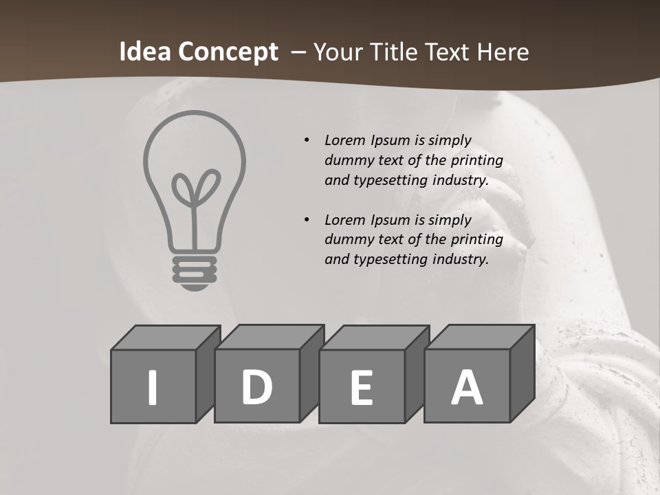 A Statue Of An Angel Praying. PowerPoint Template