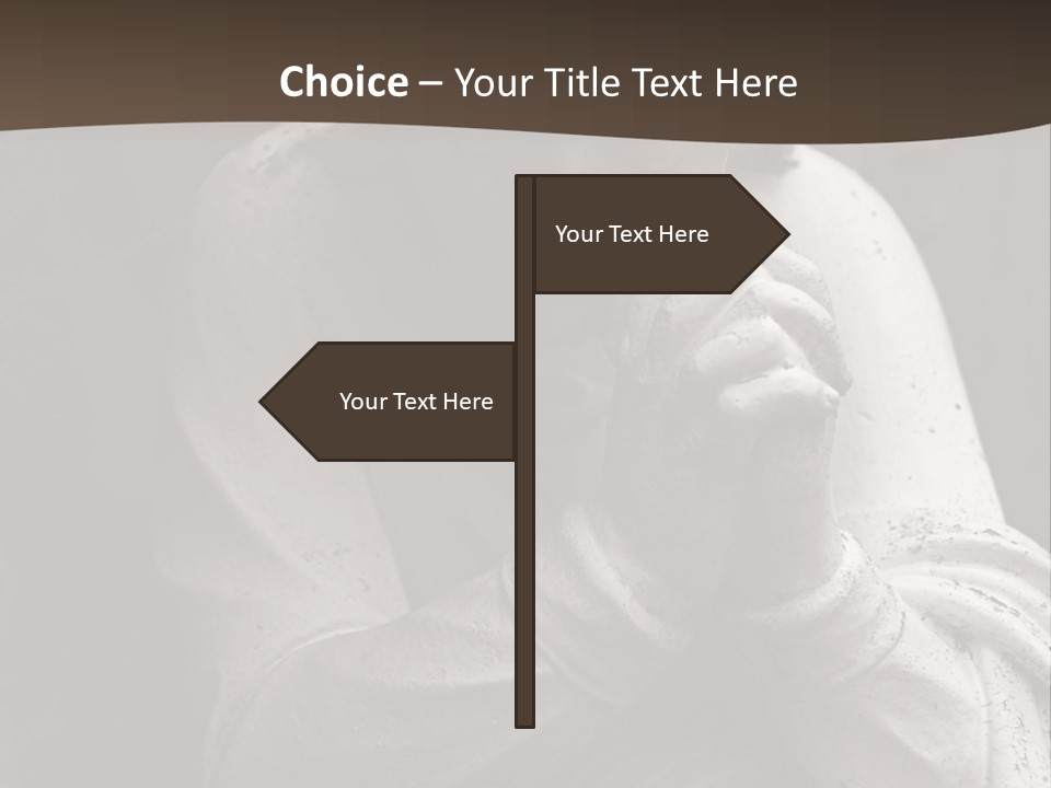 A Statue Of An Angel Praying. PowerPoint Template