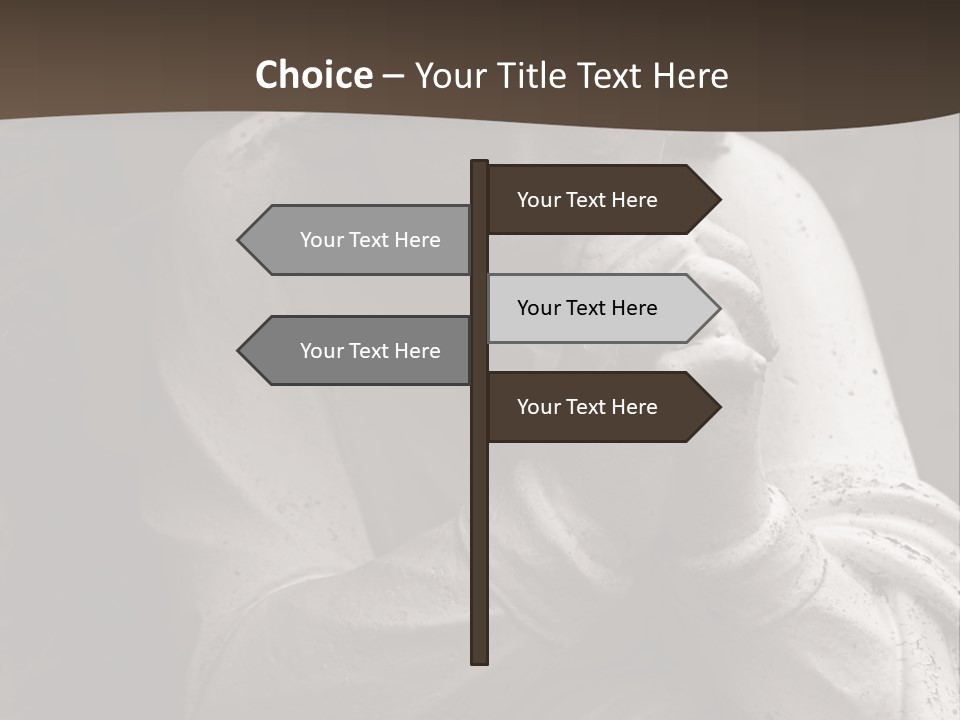A Statue Of An Angel Praying. PowerPoint Template
