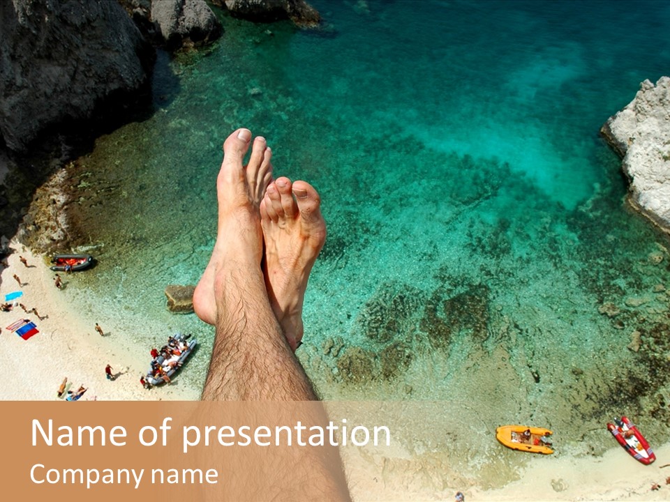 Feet And Water At The Tremiti Islands PowerPoint Template