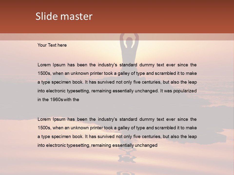 Woman Doing Yoga At Sunset On The Seashore PowerPoint Template