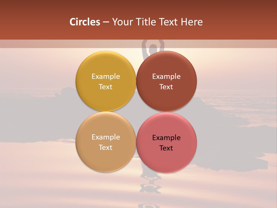 Woman Doing Yoga At Sunset On The Seashore PowerPoint Template