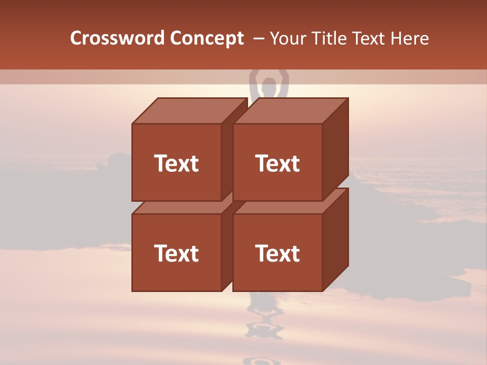 Woman Doing Yoga At Sunset On The Seashore PowerPoint Template