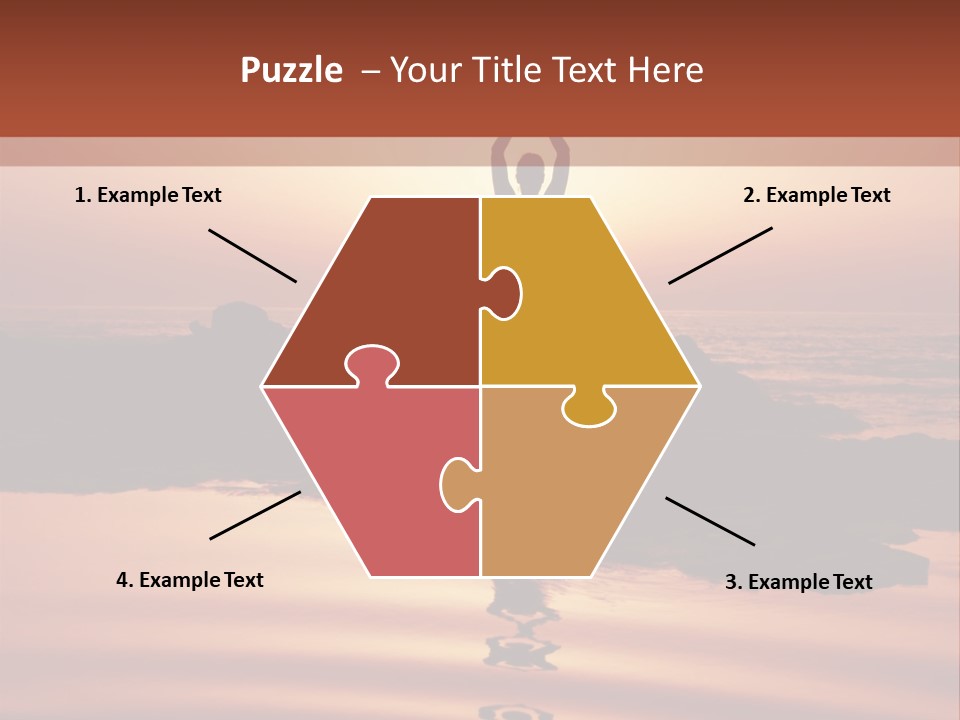 Woman Doing Yoga At Sunset On The Seashore PowerPoint Template