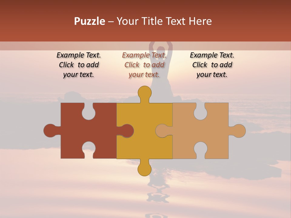 Woman Doing Yoga At Sunset On The Seashore PowerPoint Template