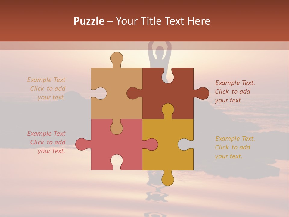 Woman Doing Yoga At Sunset On The Seashore PowerPoint Template