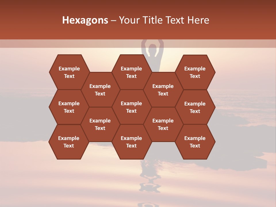 Woman Doing Yoga At Sunset On The Seashore PowerPoint Template