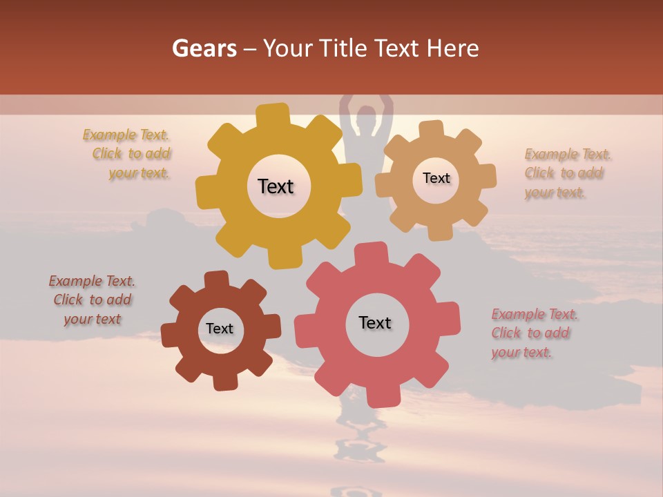 Woman Doing Yoga At Sunset On The Seashore PowerPoint Template