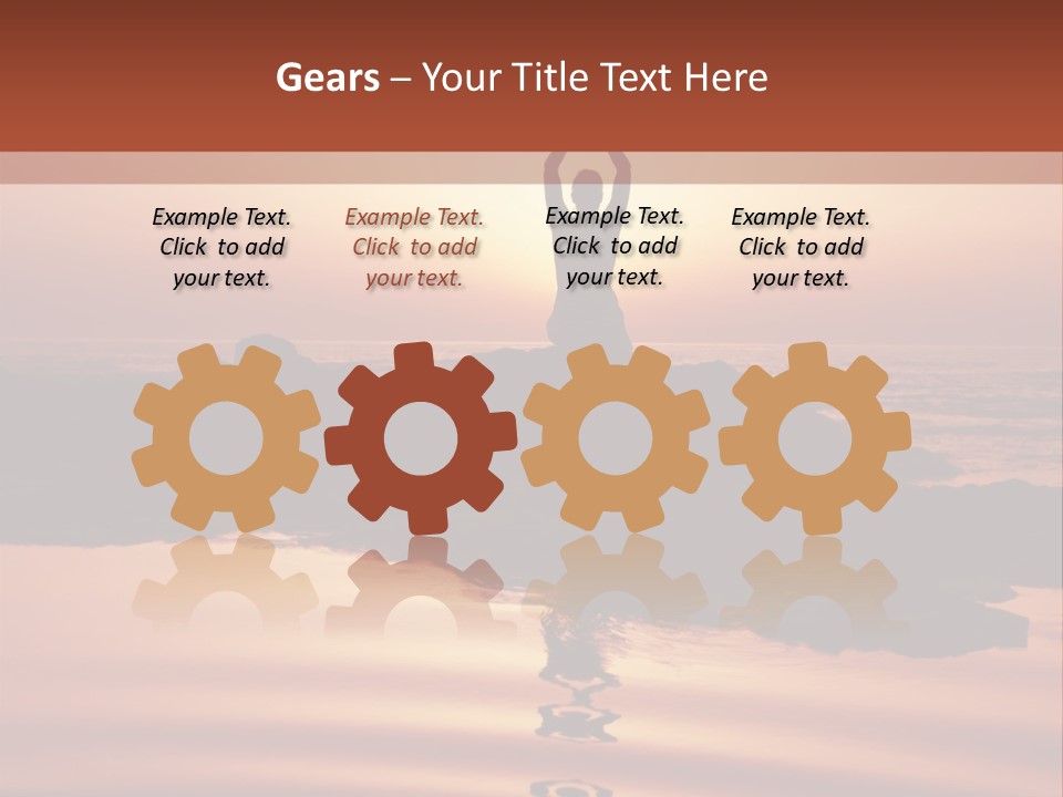 Woman Doing Yoga At Sunset On The Seashore PowerPoint Template