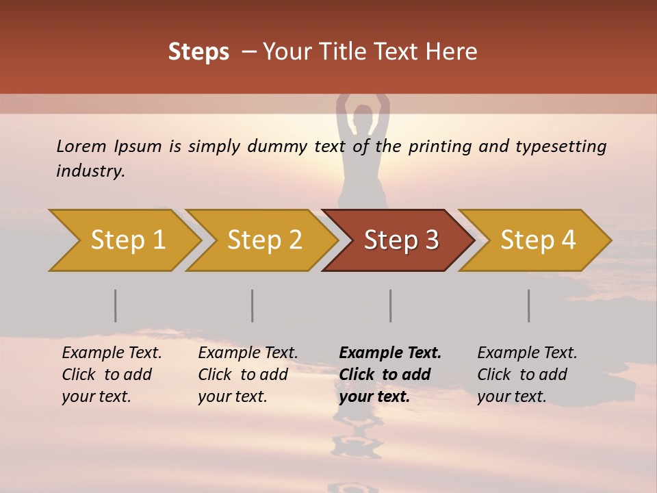 Woman Doing Yoga At Sunset On The Seashore PowerPoint Template