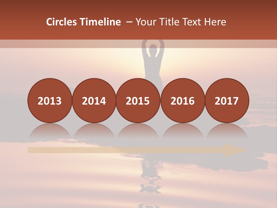 Woman Doing Yoga At Sunset On The Seashore PowerPoint Template