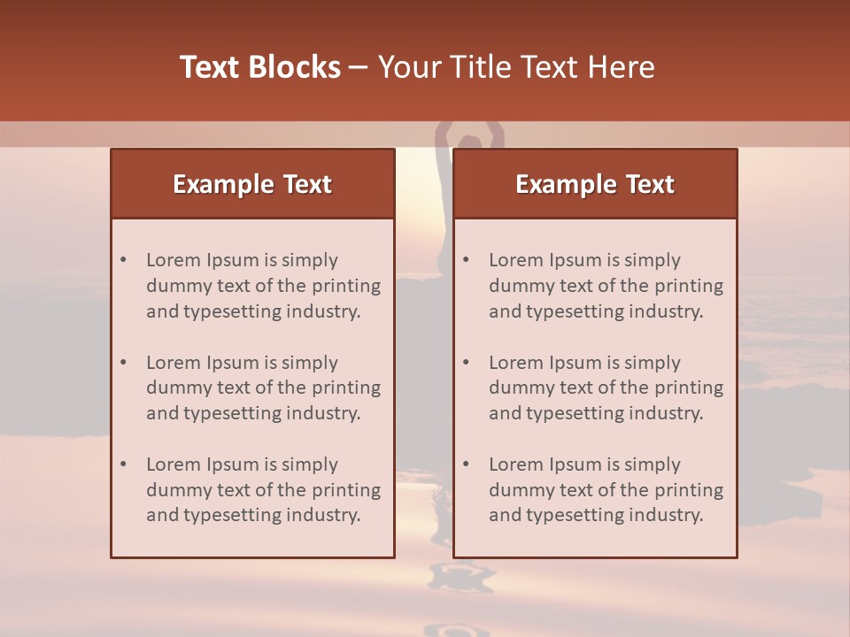 Woman Doing Yoga At Sunset On The Seashore PowerPoint Template