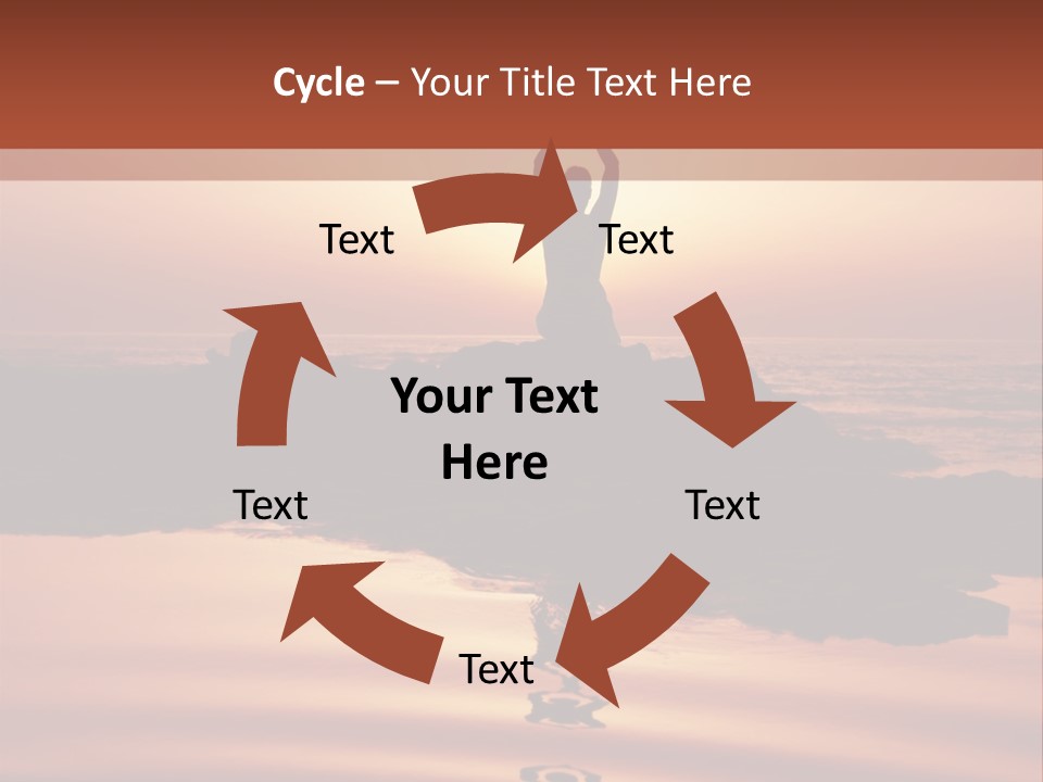 Woman Doing Yoga At Sunset On The Seashore PowerPoint Template