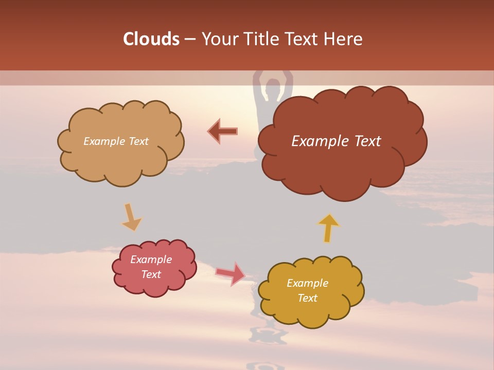 Woman Doing Yoga At Sunset On The Seashore PowerPoint Template