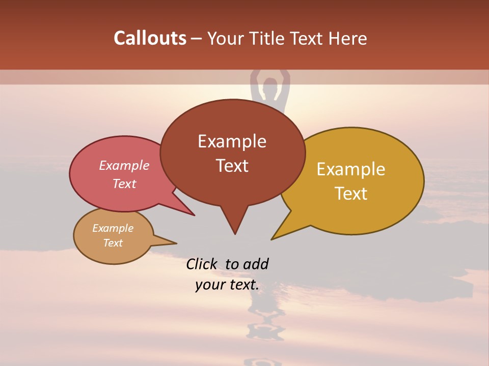 Woman Doing Yoga At Sunset On The Seashore PowerPoint Template