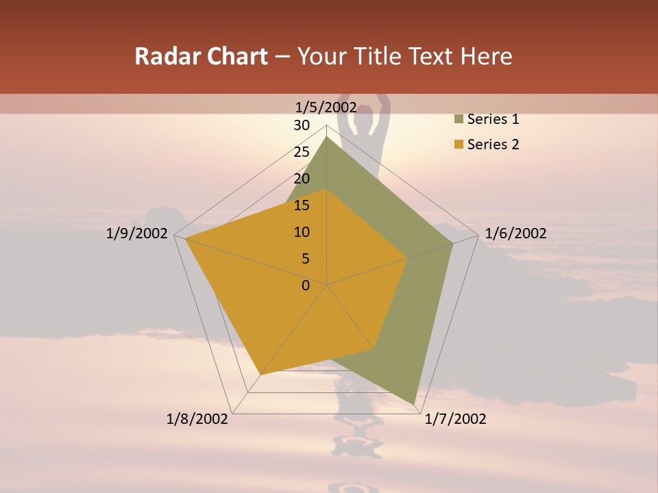 Woman Doing Yoga At Sunset On The Seashore PowerPoint Template