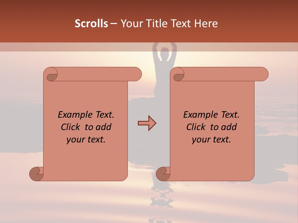 Woman Doing Yoga At Sunset On The Seashore PowerPoint Template