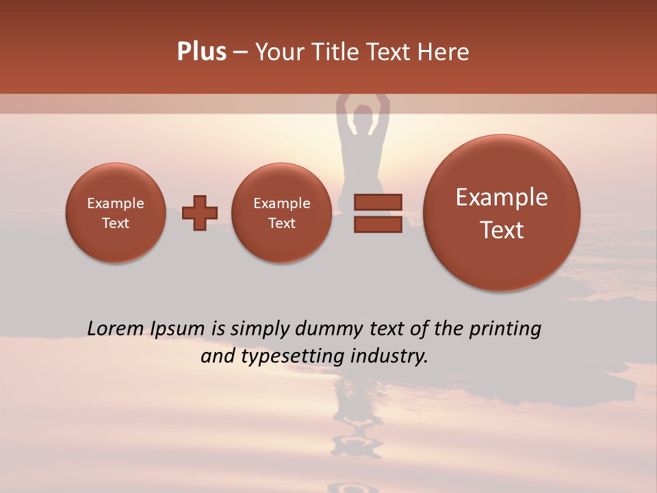 Woman Doing Yoga At Sunset On The Seashore PowerPoint Template