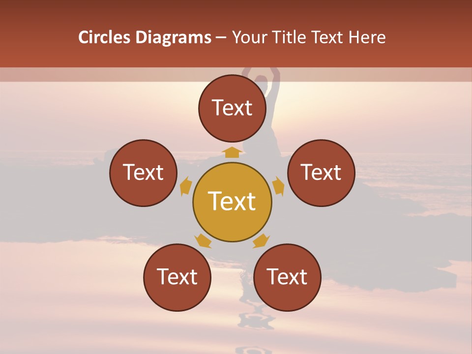 Woman Doing Yoga At Sunset On The Seashore PowerPoint Template