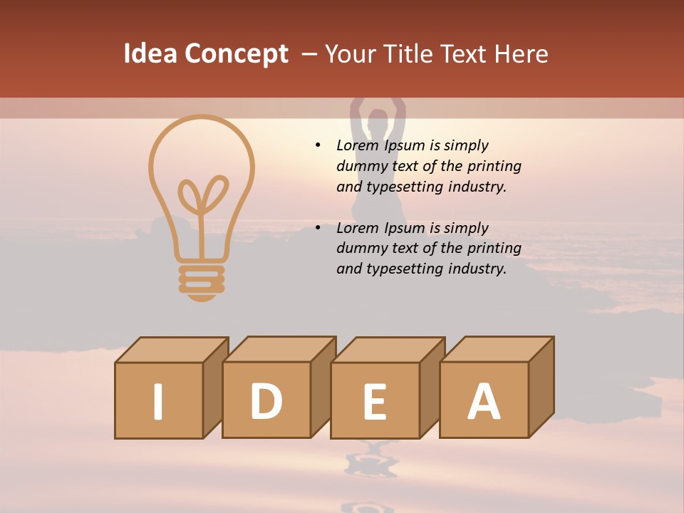 Woman Doing Yoga At Sunset On The Seashore PowerPoint Template