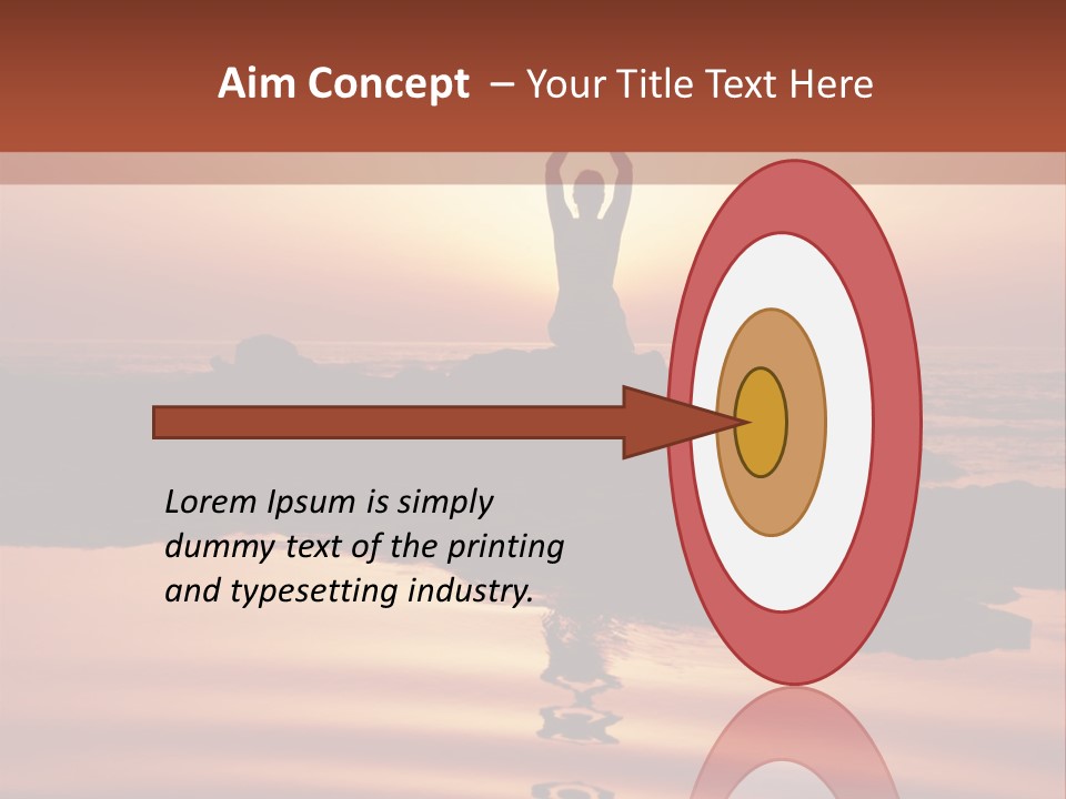 Woman Doing Yoga At Sunset On The Seashore PowerPoint Template