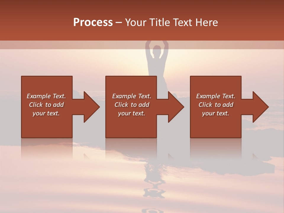 Woman Doing Yoga At Sunset On The Seashore PowerPoint Template