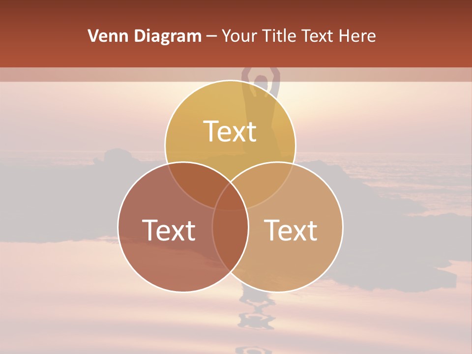 Woman Doing Yoga At Sunset On The Seashore PowerPoint Template