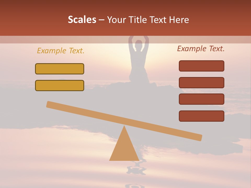 Woman Doing Yoga At Sunset On The Seashore PowerPoint Template
