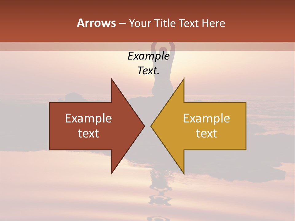 Woman Doing Yoga At Sunset On The Seashore PowerPoint Template