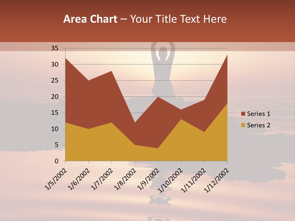 Woman Doing Yoga At Sunset On The Seashore PowerPoint Template