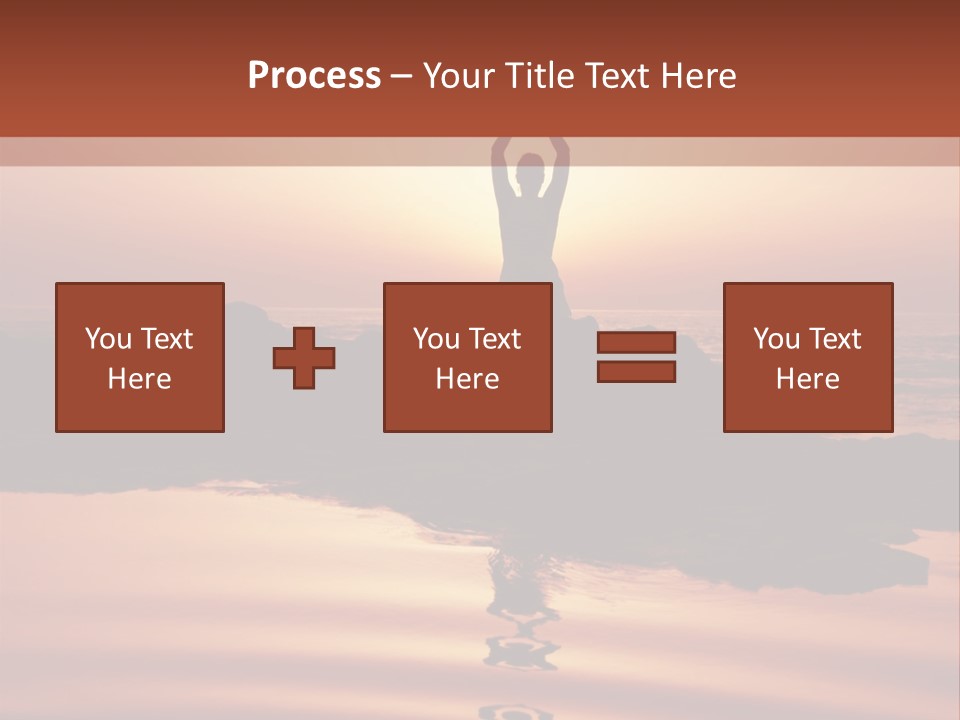 Woman Doing Yoga At Sunset On The Seashore PowerPoint Template