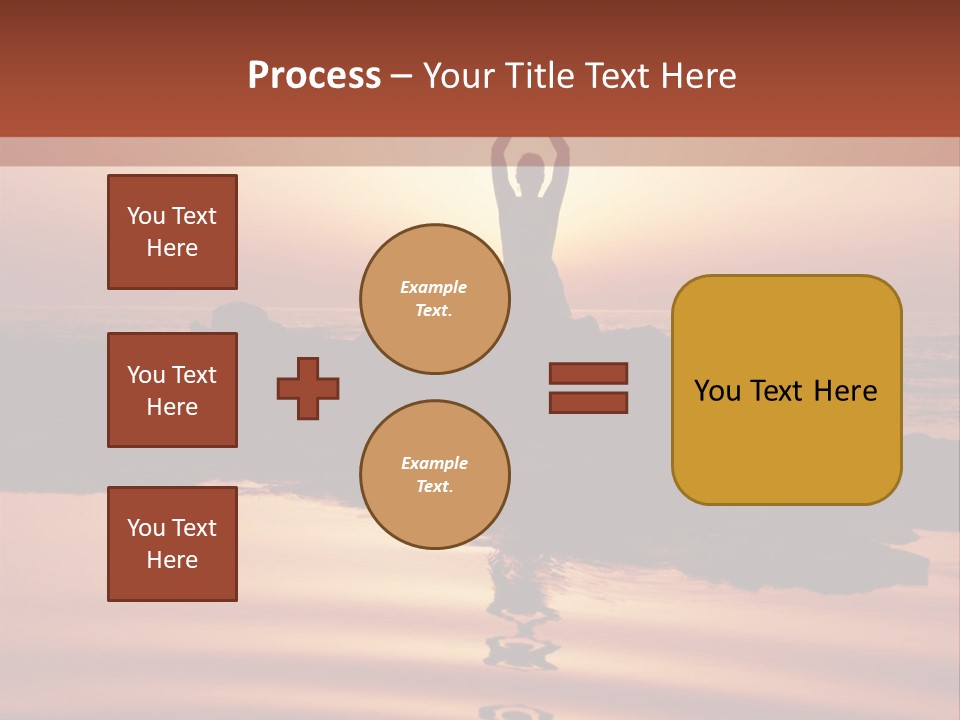 Woman Doing Yoga At Sunset On The Seashore PowerPoint Template