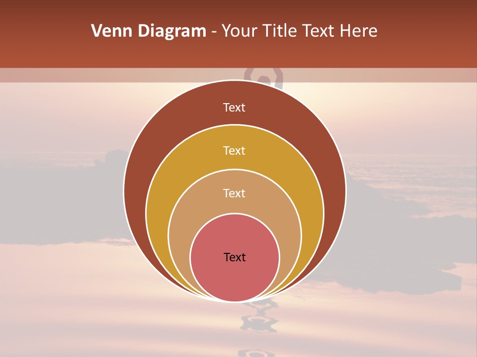 Woman Doing Yoga At Sunset On The Seashore PowerPoint Template