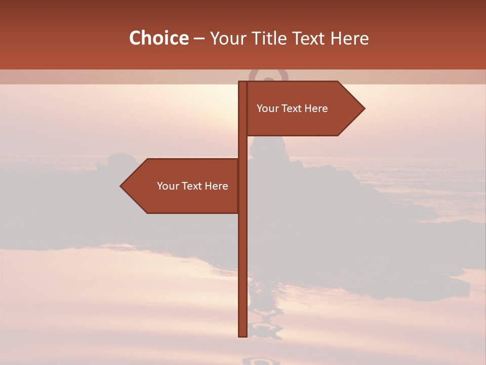 Woman Doing Yoga At Sunset On The Seashore PowerPoint Template