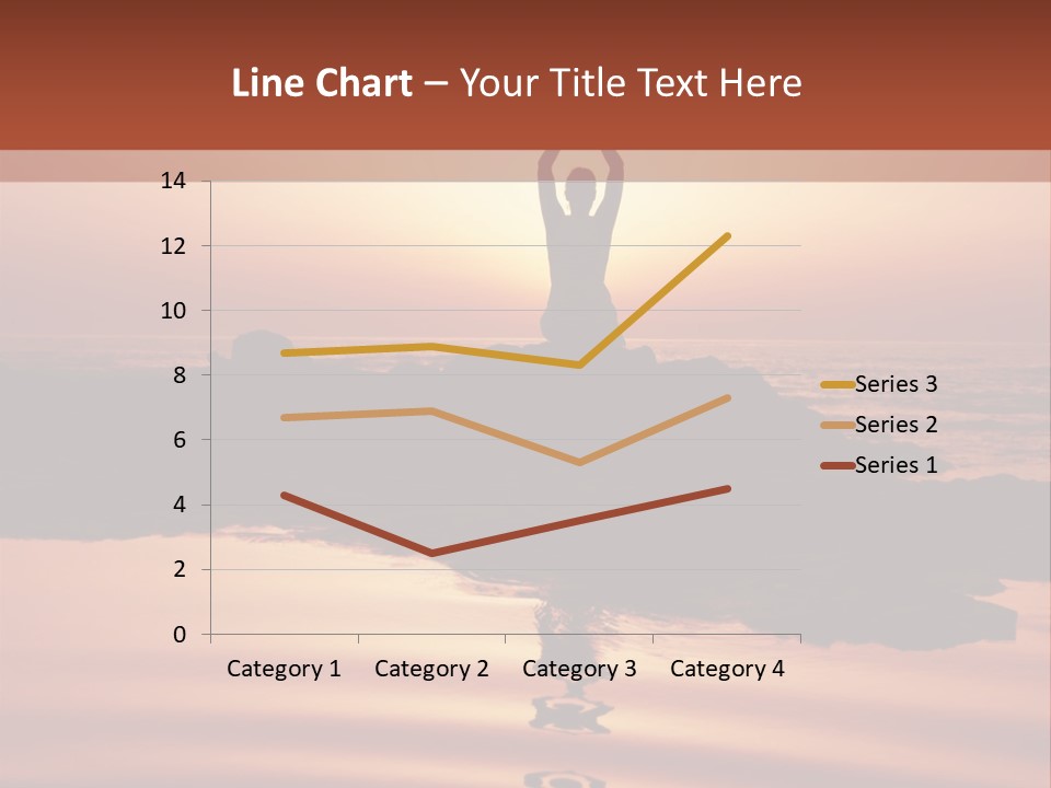 Woman Doing Yoga At Sunset On The Seashore PowerPoint Template