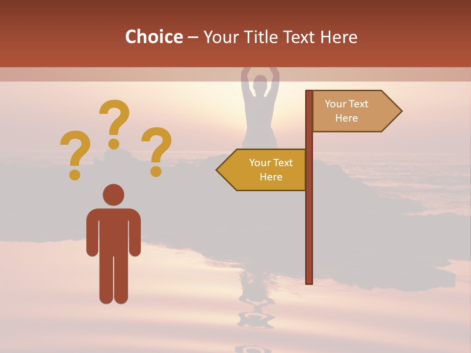 Woman Doing Yoga At Sunset On The Seashore PowerPoint Template