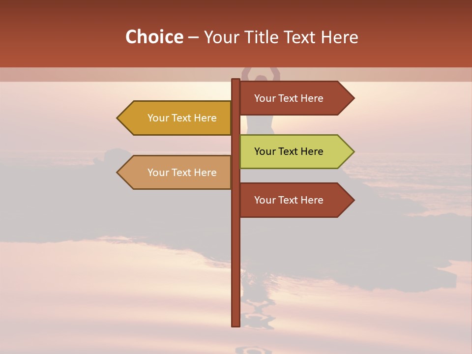 Woman Doing Yoga At Sunset On The Seashore PowerPoint Template