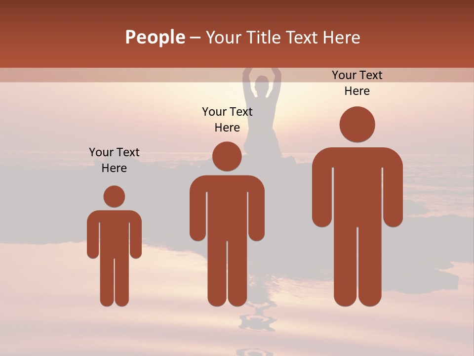 Woman Doing Yoga At Sunset On The Seashore PowerPoint Template