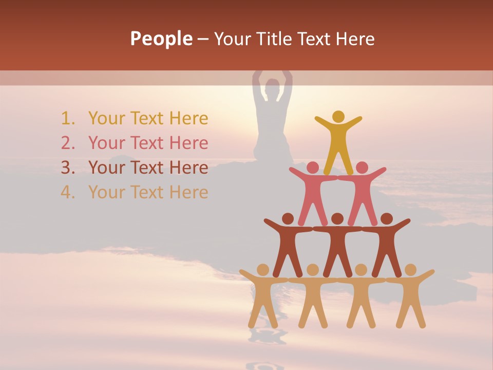 Woman Doing Yoga At Sunset On The Seashore PowerPoint Template