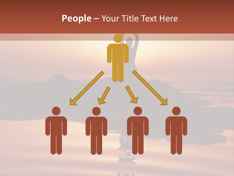 Woman Doing Yoga At Sunset On The Seashore PowerPoint Template